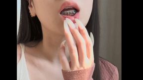 Touching Myself With My Long Sexy Natural Nails