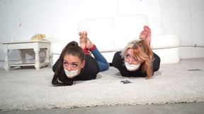 4158 Amber and Emma in Barefoot and Jeans Bondage