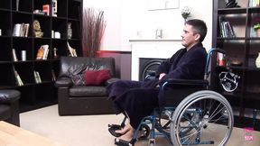 A Cat Woman Shakes Her Big White Ass While Riding a Man in a Wheelchair