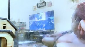 Tiny Human Watching TV with Giantess POV 4K smaller