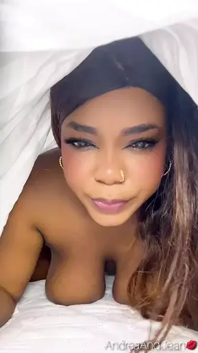 Ebony Step Mom caught Step Son jerking off pretending sex doll