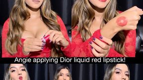 Angie appplying Dior liquid red lipstick! - a custom clip