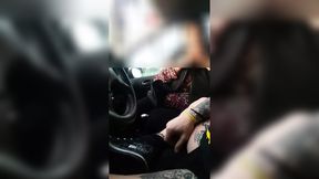 Old lady gulps my pole in the car