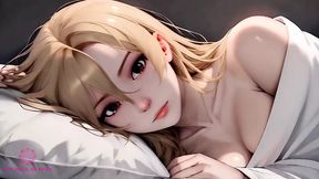 Sharing bed with horny&#x1F975; step-sister ended up with a cumshot on her big tits - close-up - POV