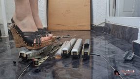 High heels train crush
