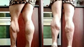 Leopard Shorts High Heels Reach Challenge