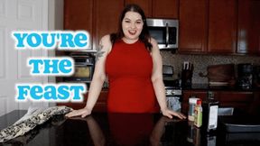 You’re the Feast - A same size vore scene featuring: housewives, cooking, vore chat, female domination, and POV - 720 WMV