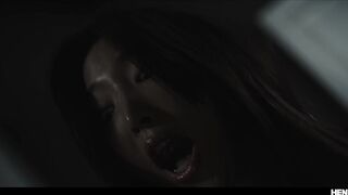 Alien monster Ellie and Emiri fuck and creampie each other