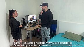 Horny Busty Milf Offered Repairman Intimacy