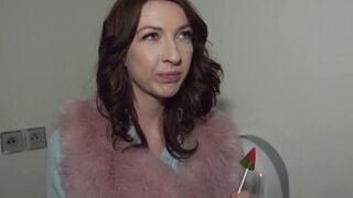 Outside Agent Chanel Kiss lollipop sucker is taken from behind after giving a worldclass bj