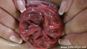 Slurping kitchen juices while fisting self to prolapse ecstasy, extreme anal&#x1F44C; delight