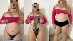 thong, panties or shorts? real homemade with big ass blonde