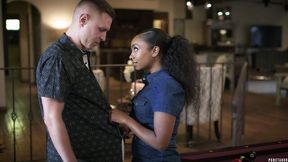 Raven-haired ebony Cali Caliente fucks with a white boyfriend