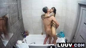 LUUV. Real female orgasm and fucking in the bathroom