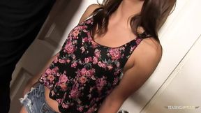 Even though she is quite small naughty Sarah Lovv loves sucking and riding big dicks