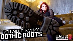 You lick my boots clean! ( Boot Fetish with Madame Moraigh ) - 640p wmv