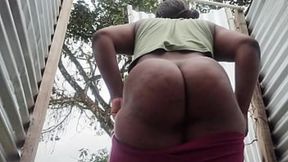 The amateur camera's outdoor adventure features a big ass&#x1F351; latina getting sloppy in a beach changing room