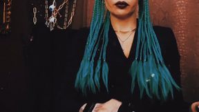 Green hair classy outfit smoke