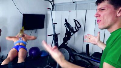 It's impossible to exercise next to a smoking hot MILF with big tits