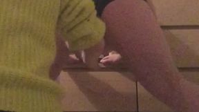 Ballbusting milking wearing black socks