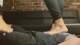 Double Amazon Hispanic 500lbs+ Penis Trampling and Ball Stomping