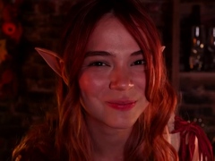 Solo cosplay fetish experience with beautiful redhead teen
