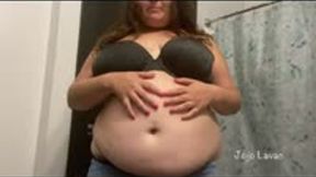 Weight gain and belly lover dirty talk & dildo fuck -wmv