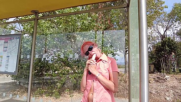 Dildo at the bus stop!