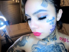 Genevieve Sinn pounded while getting her face tattooed
