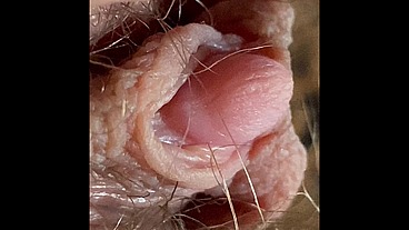 Extreme closeup Big clit hairy pussy 4k