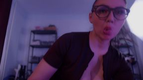 prurient lady pegging her male s and gets cum.