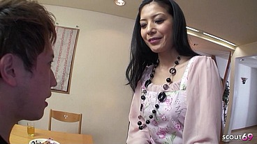 Boy talk Mature woman next Door to lost Virgin with Sex in uncensored JAV Fuck
