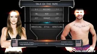 Cheyenne Jewel Mixed Nude Wrestling Shawn Fox Gets Tied up and Fucked Hard - Evolved Fights