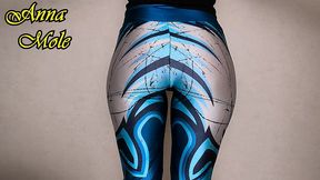 spandex pawg in spandex leggings wiggles her ass and slaps her ass hard in front of your face