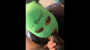 Gorgeous busty lady oral&#x1F61C; and deepthroat POV masked