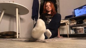Fur socks tease!