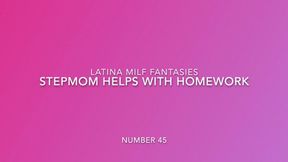 Stepmom Helps With Homework Project