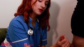 Hot Redhead Nurse Jerks Her Favourite Patient's Hard Cock