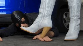 CC - Crushed hands under cowgirl boots