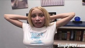Blonde pornstar Krysta-lynn Lovely Performs POV Blowjob