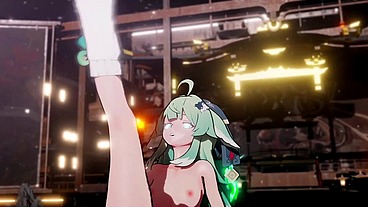 Honkai Star Rail Huohuo Hentai Fox Girl Kitsune Nude Dance Hit And Run Mmd 3D Emerald Tail