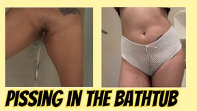 Pissing in the bathtub + slowmotion