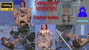 A powerful, muscular woman crushed and destroyed testicles, heads, and bodies of tiny slaves while doing her bodybuilding workout, what a woman! part 1- Full HD 1080p