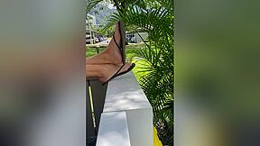 Amateur Girlfriend With Feet Dangling Her Flip-flops Outdoo With Super Sexy