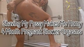 Shaving My Pussy Makes Me Horny Pregnant Shower Orgasms 1080