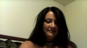 Sweet Brunette Creams All over Glass Dildo