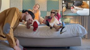 Foot worship with two cameras - GODDESS GRAZI and EMPRESS BELLA