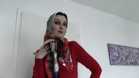 Victoria's Secret&#x1F92B;: Lady F**k, Wearing Satin Skirt, Red Sweater, & Panties