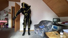 Full Try On Latex Inflatable Cyborg Hazmat Suit
