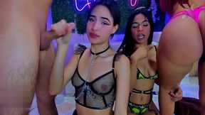 Wow! Relentlessly rough throat fucking for these submissive whores